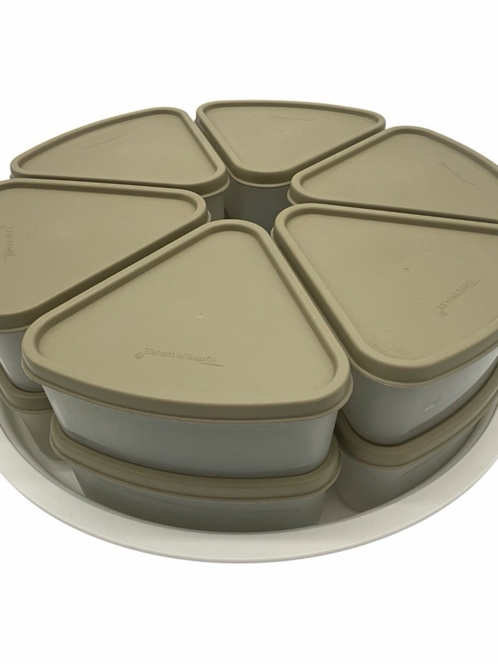 Tupperwear Vintage Sprinkles Spice Pie Wedge 12 Containers Carousel Lazy Susan